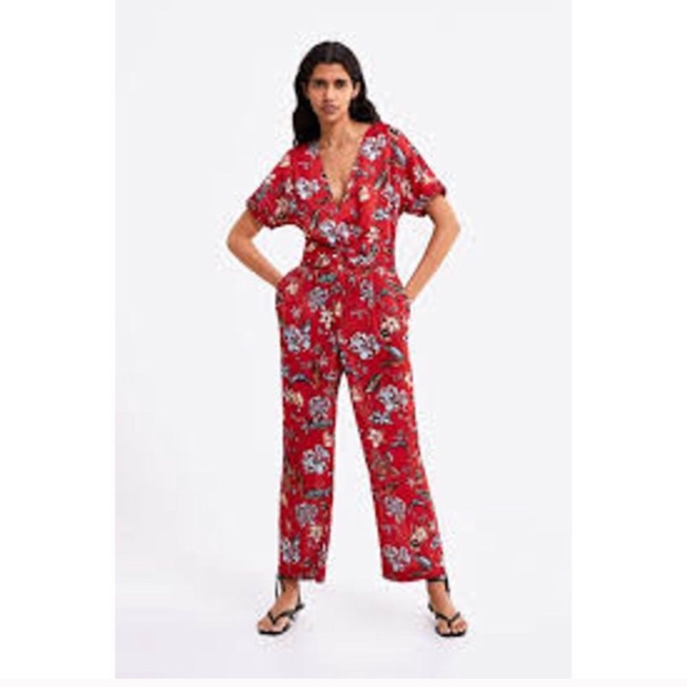 Used Zara small floral jumpsuit